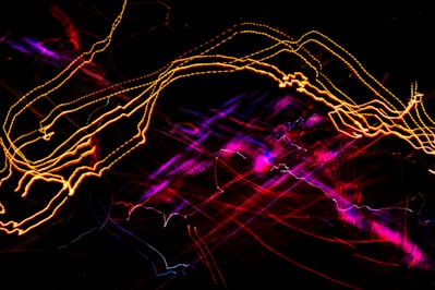 purple and red light streaks