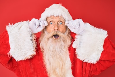 santa claus with red background expressive teams background