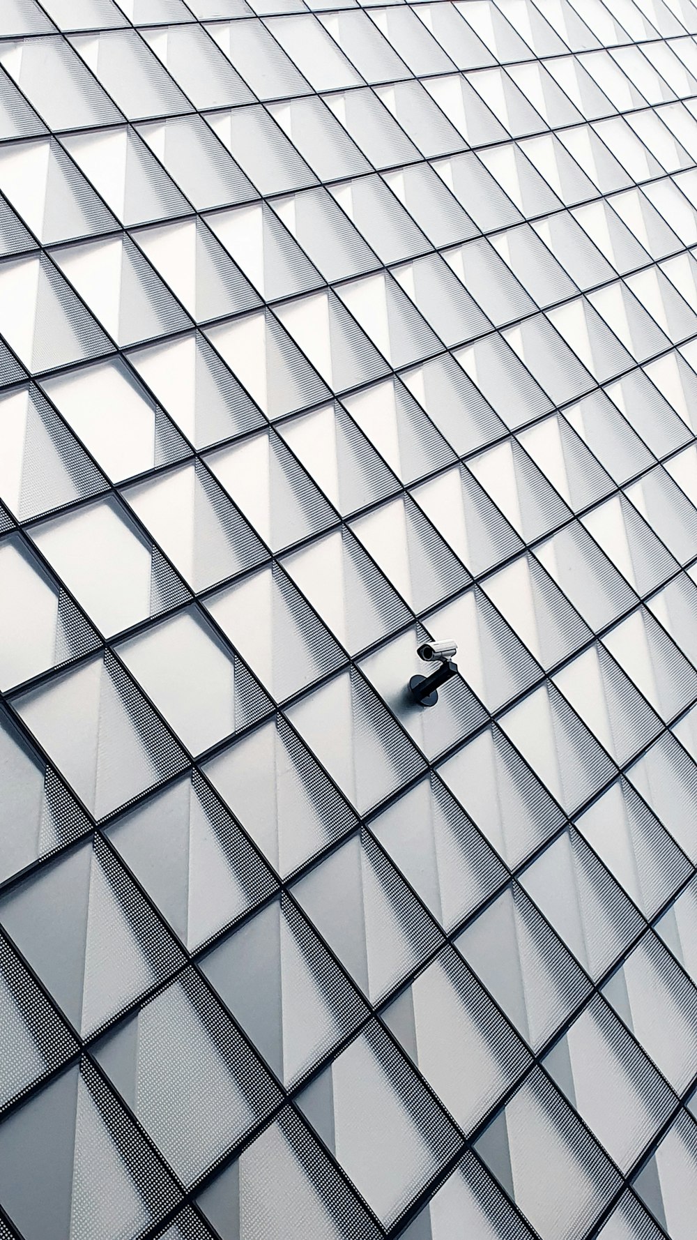 white and black glass walled building