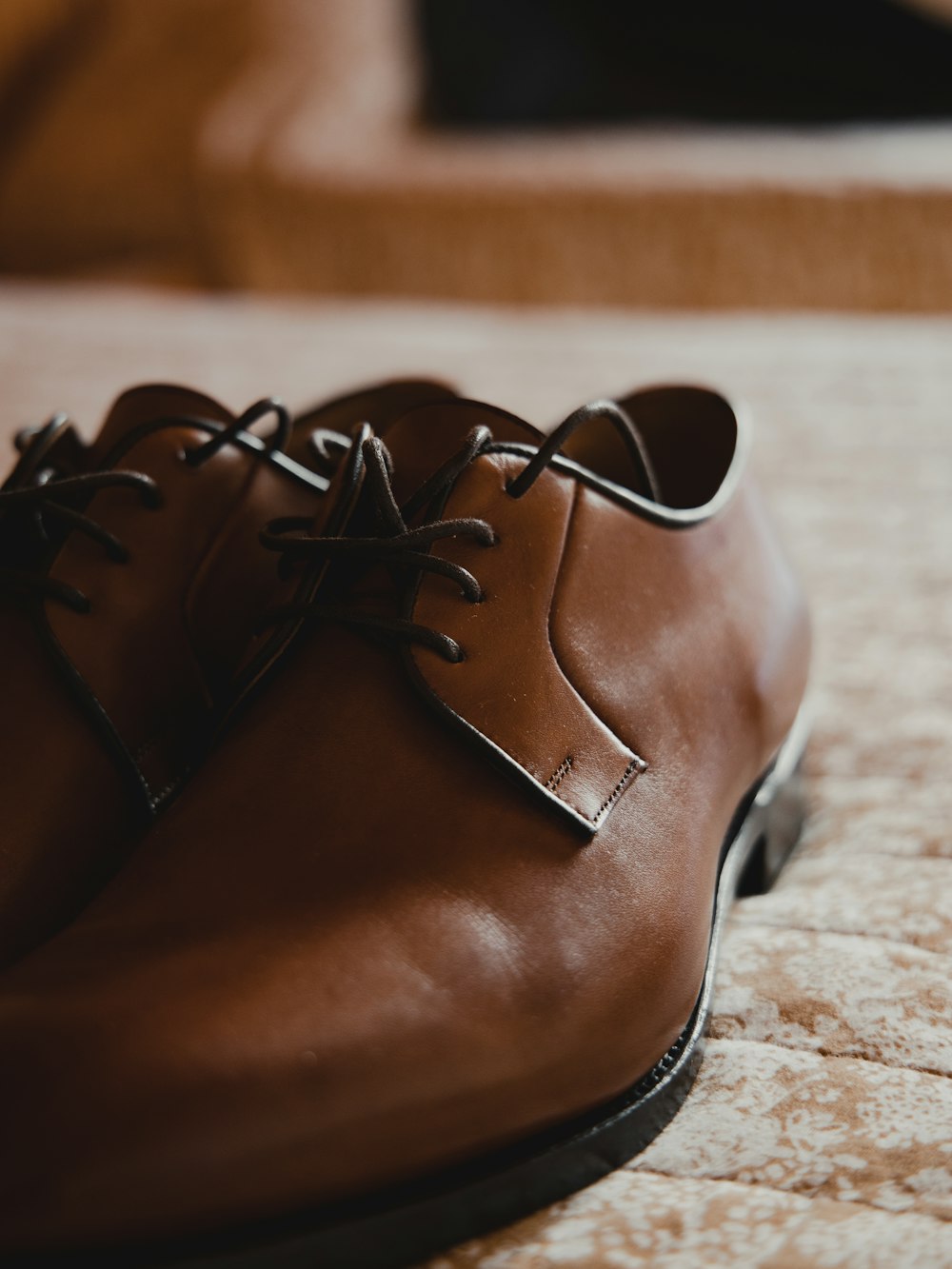 brown leather lace up shoes