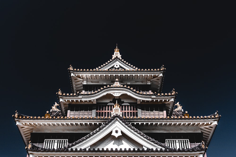 white and gold temple during night time