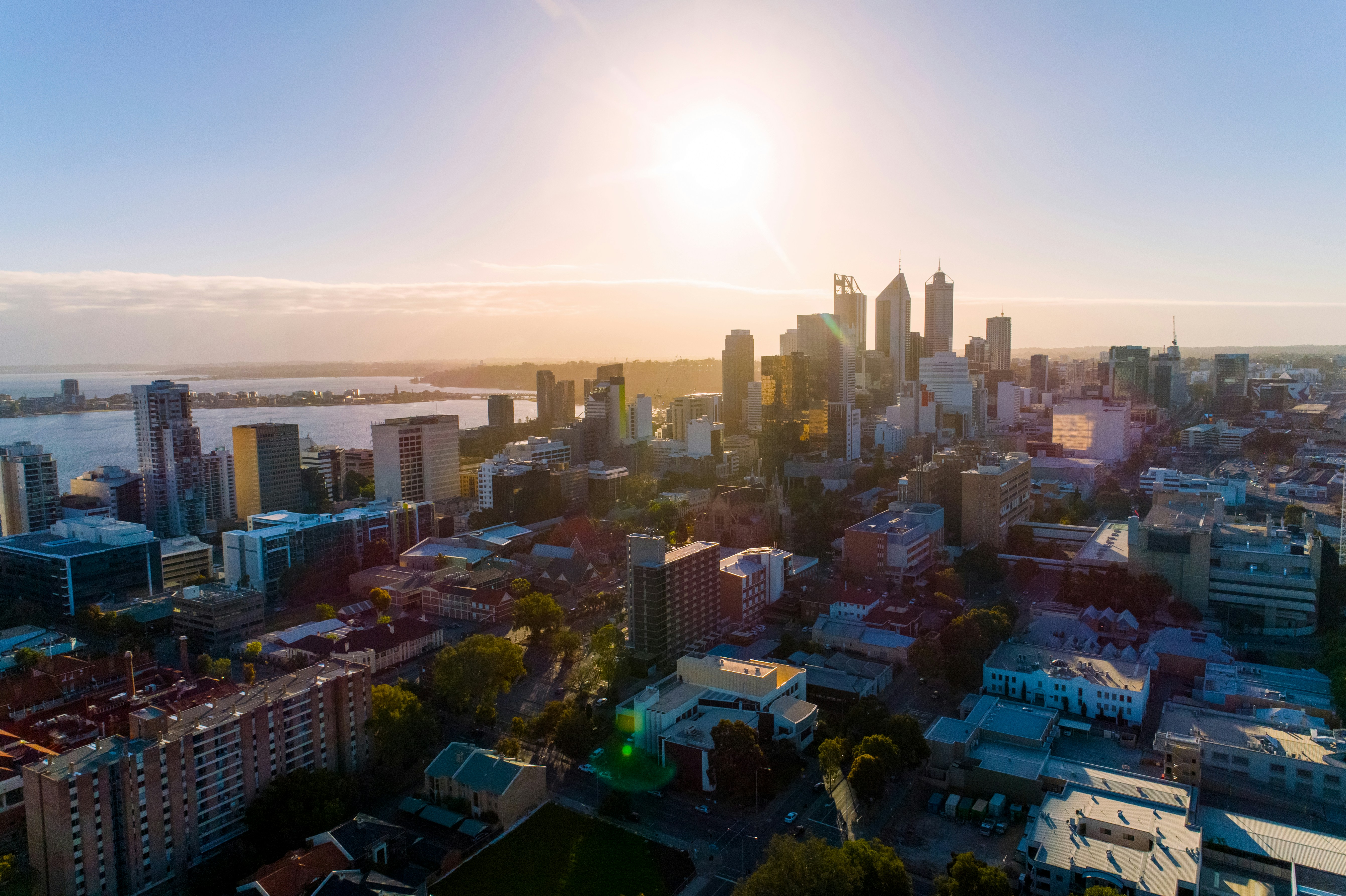 aerial view of city buildings during daytime, 