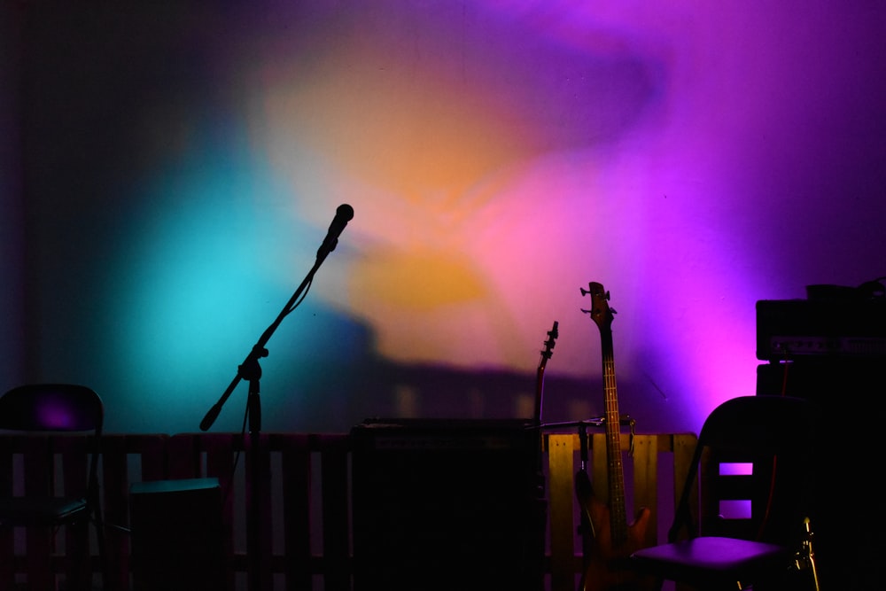 music stand with microphone and stand