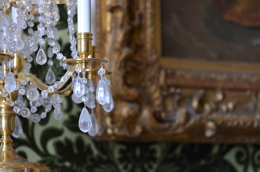 silver and gold crystal chandelier