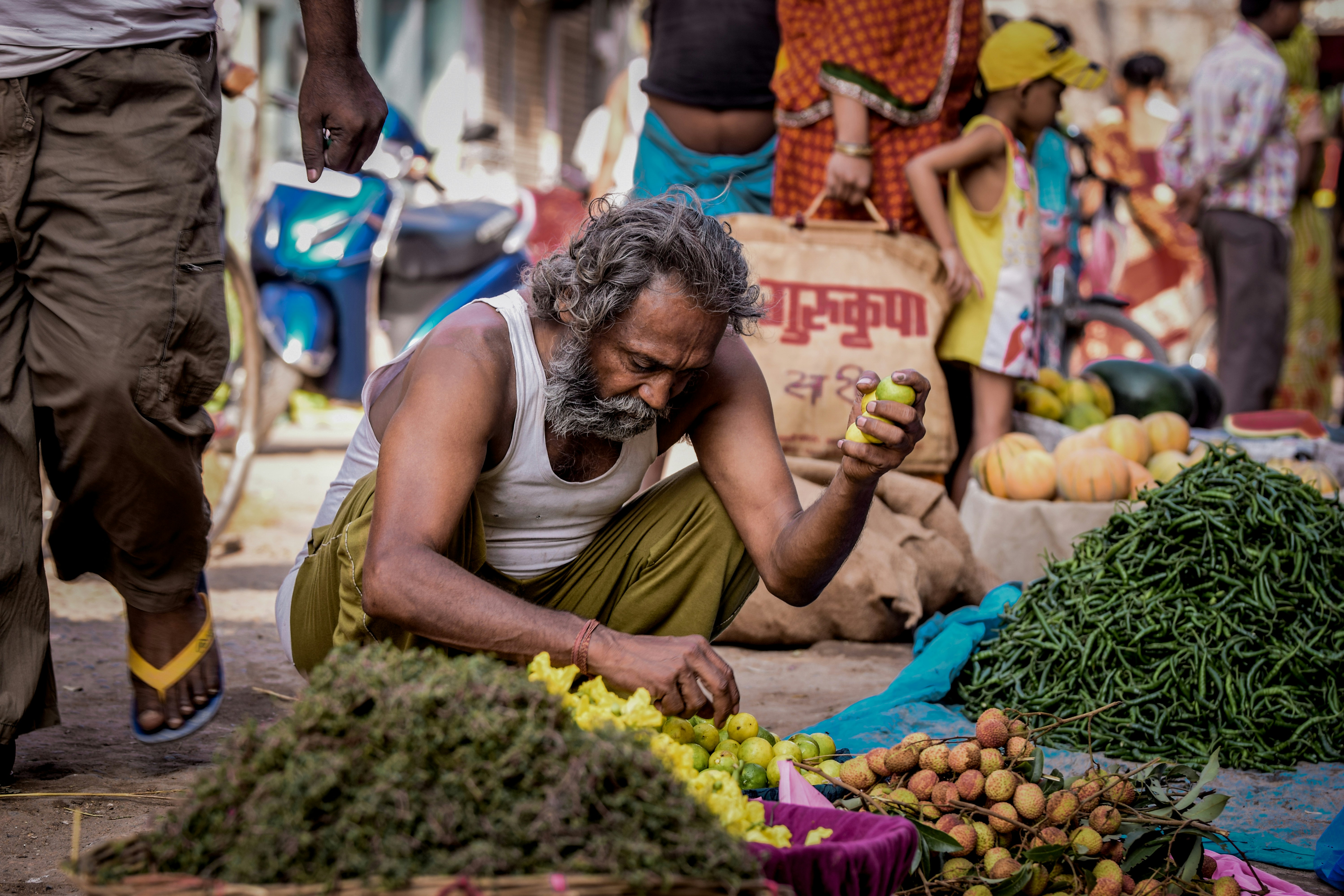 Bihar, India - #oldman #lemons #vegetable #market #out_look_photography #street #Photography #bihar