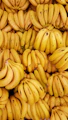 Many clusters of ripe yellow bananas with brown spots packed together