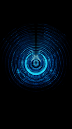 Concentric circles of vibrant blue light ripple outward from the center against a dark background, creating a hypnotic, almost tunnel-like visual effect.