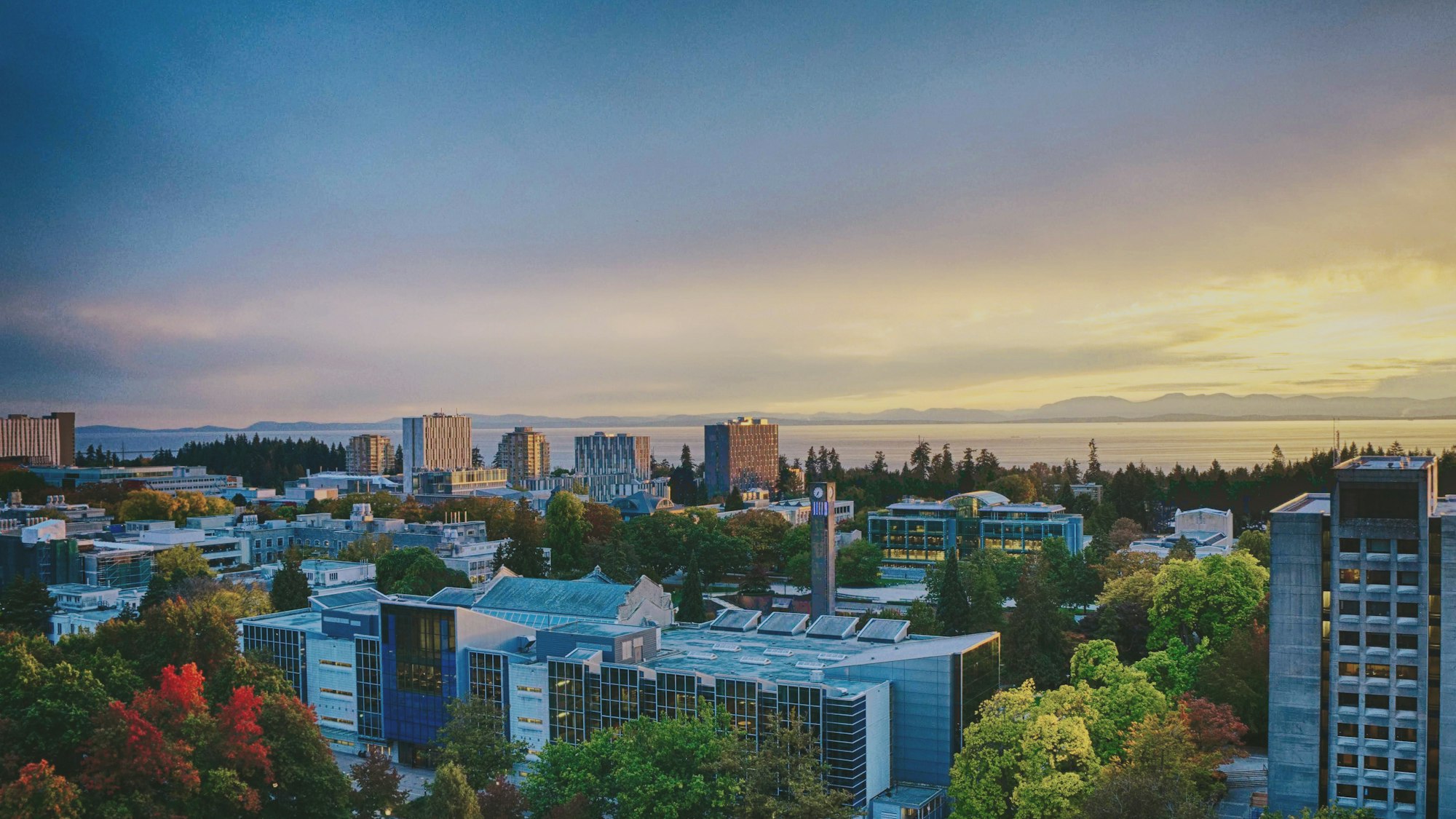 UBC campus, looking towards the Strait of Georgia