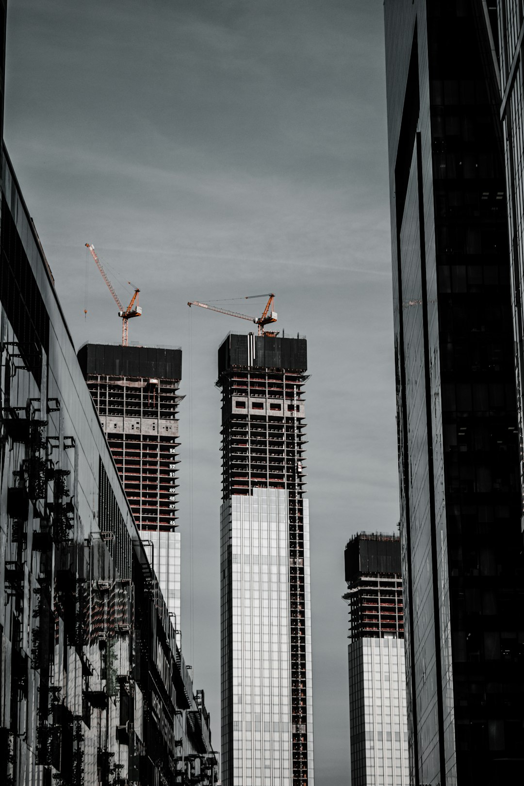 black and white high rise building