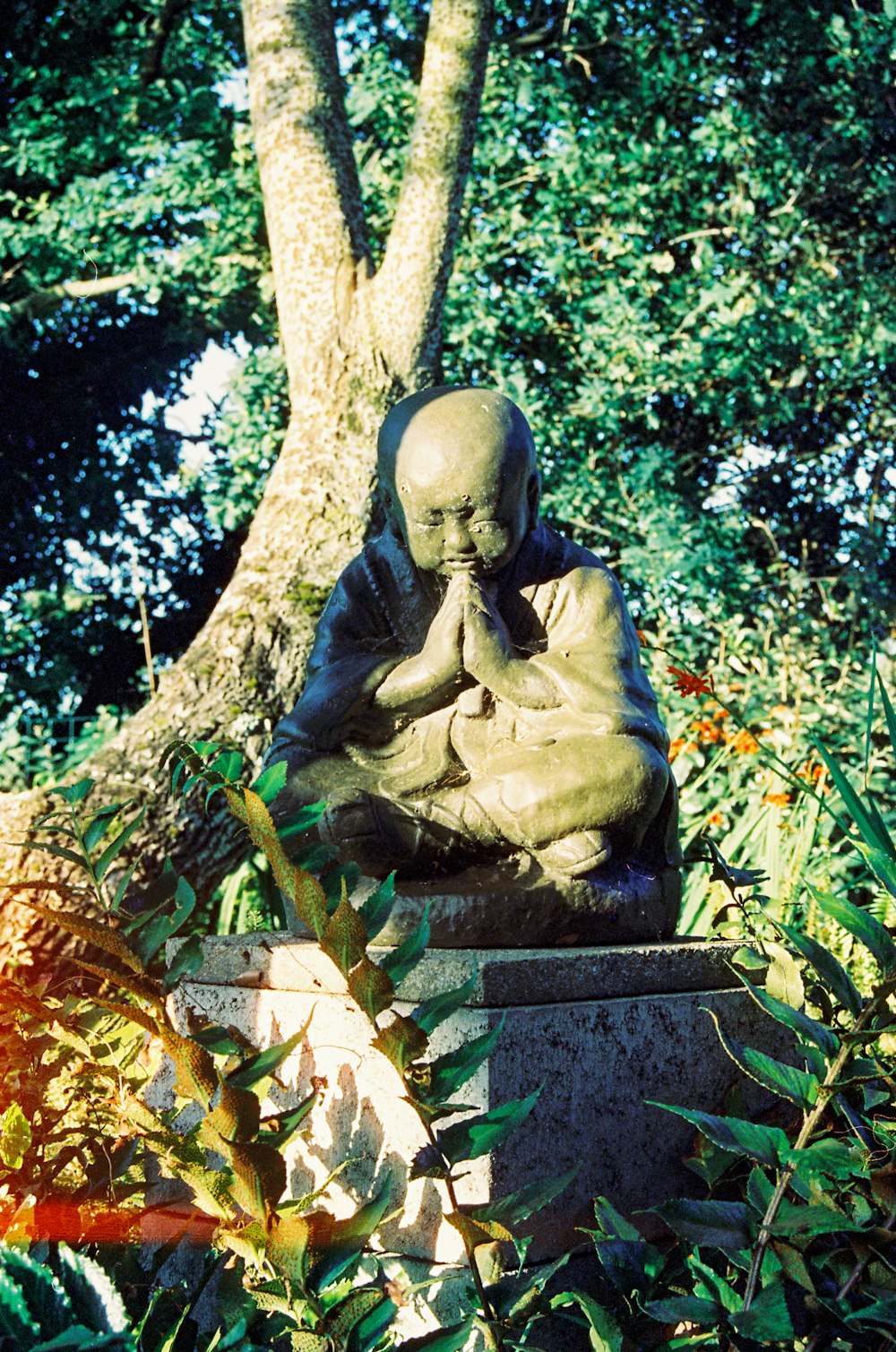 gray concrete statue near green trees during daytime