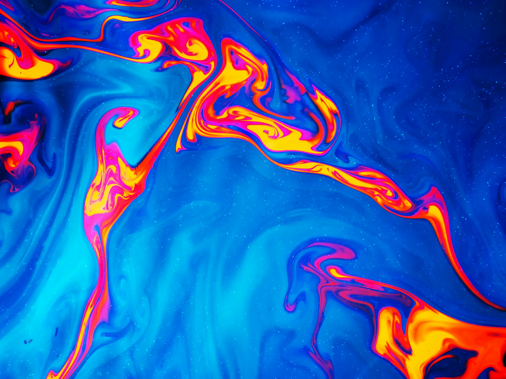 blue red and yellow abstract painting