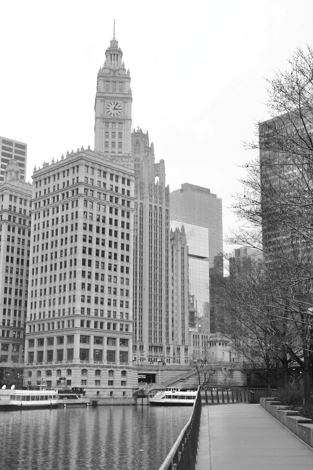 grayscale photo of high rise building