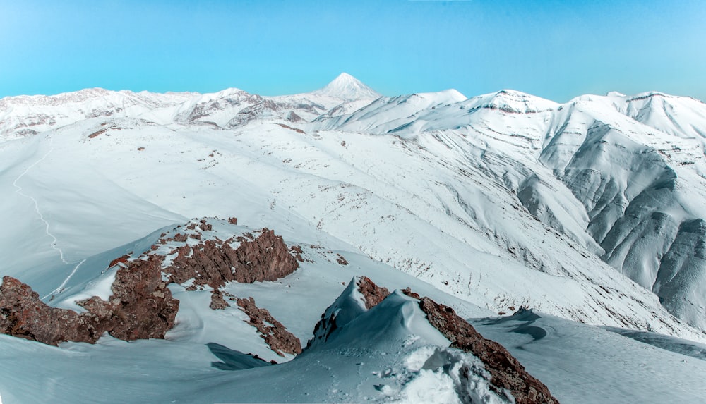 snow covered mountain under blue sky during daytime