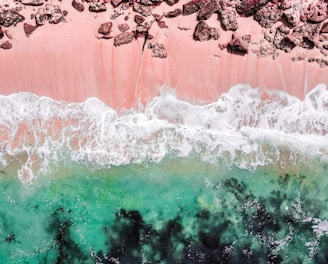aerial view of ocean waves