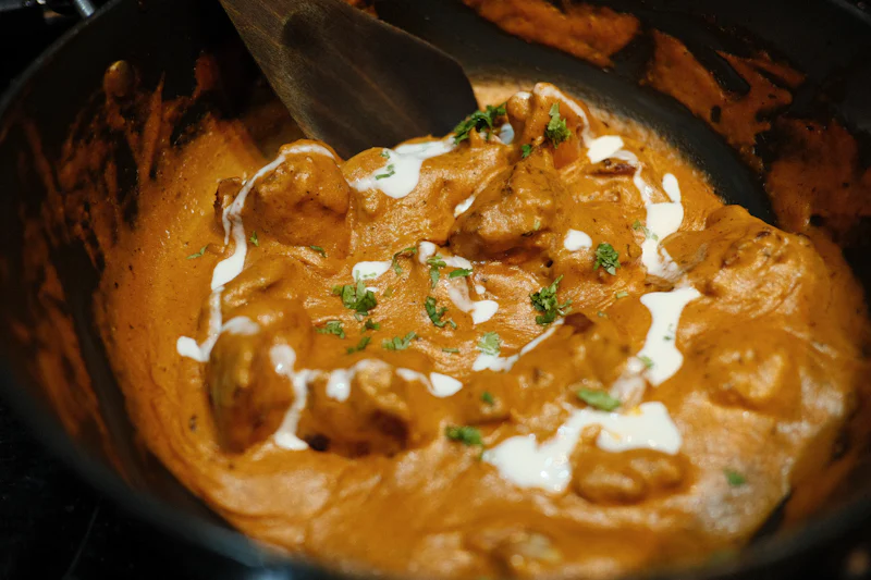 Butter chicken in a rich creamy tomato gravy