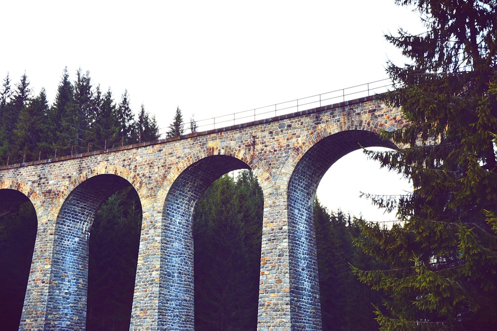 brown and blue brick bridge