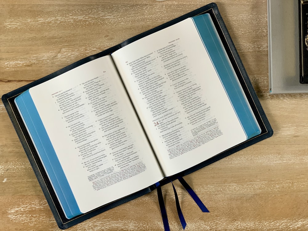 white book page on brown wooden table