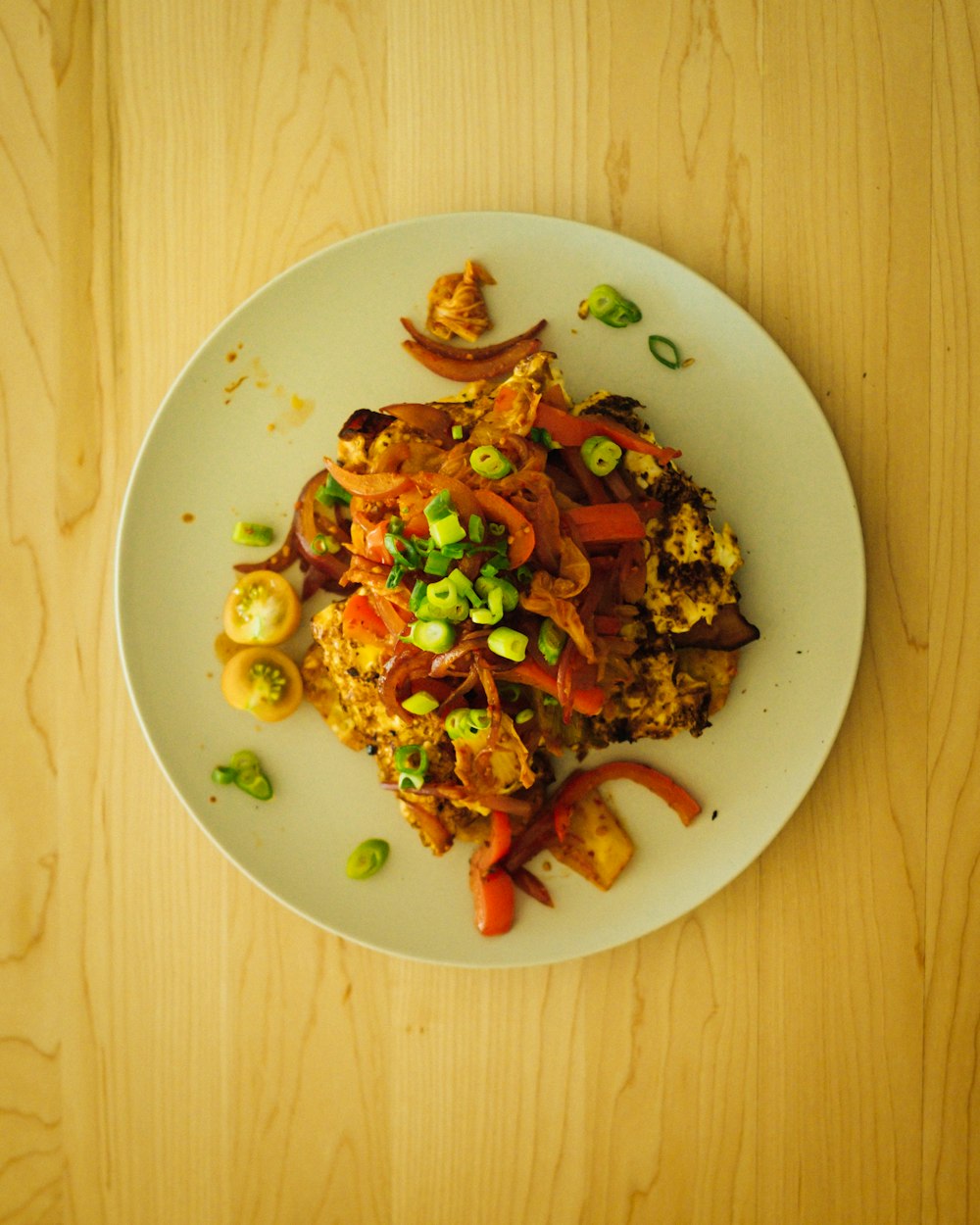 cooked food on white ceramic plate