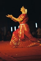woman in brown dress dancing