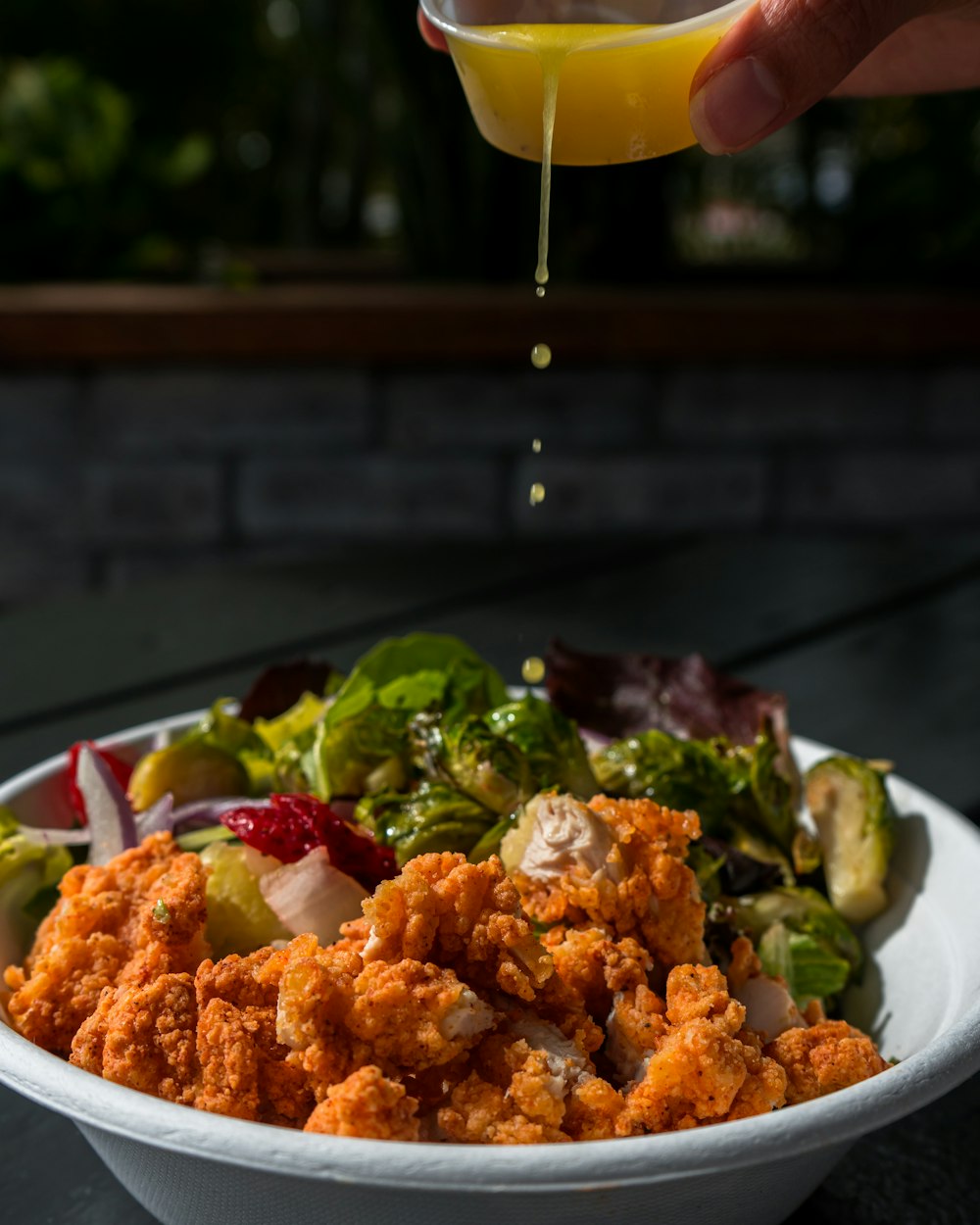 fried chicken on white ceramic plate