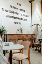 white round table with chairs