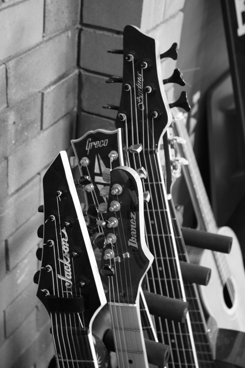 black and white electric guitar