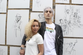 man in white crew neck t-shirt beside woman in white crew neck t-shirt