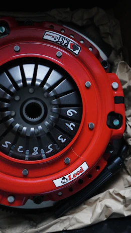 red and black round device