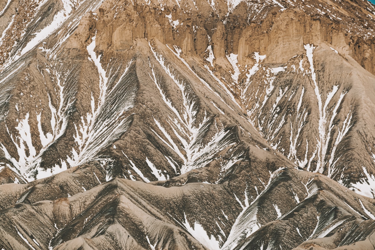 Sharp mountain landscape with detail from foreground to background