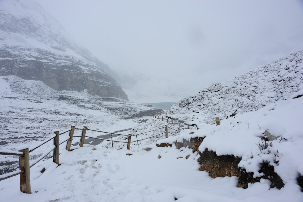 snow covered mountain during daytime