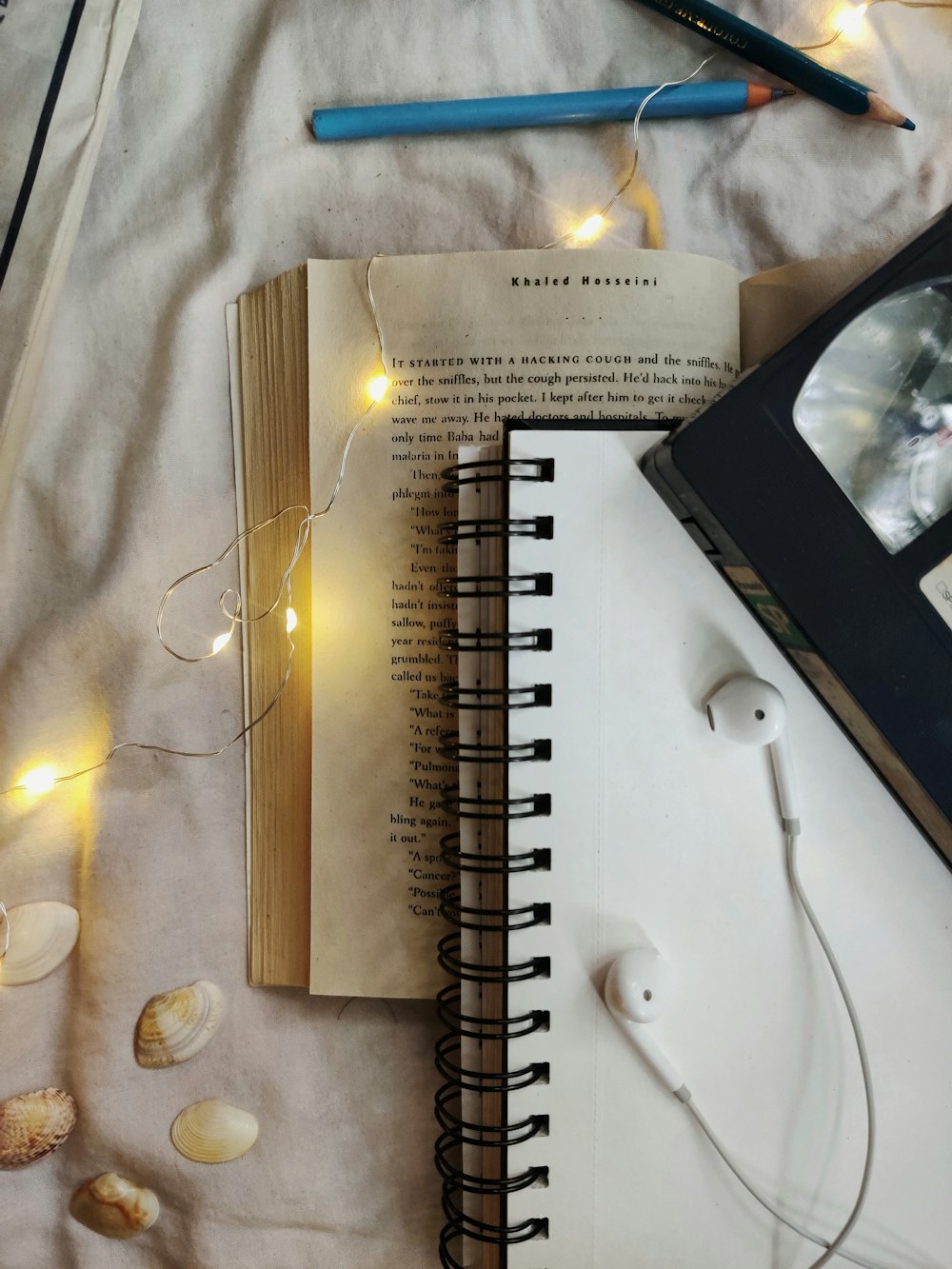 white and black labeled book