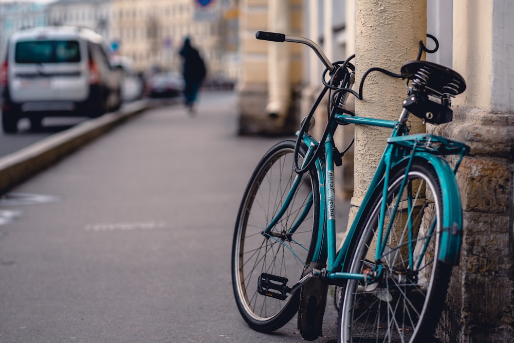 blue and black road bike