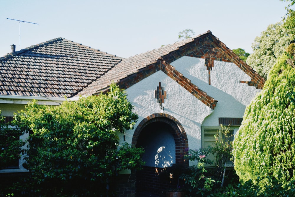 white and brown concrete house