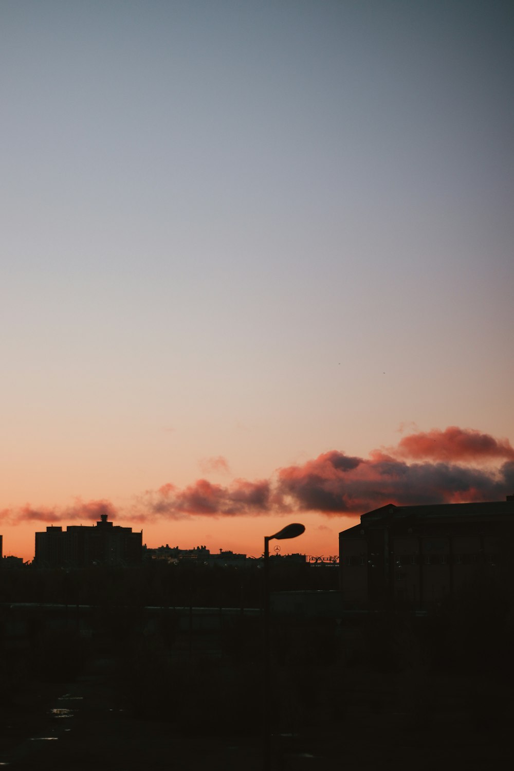 silhouette of buildings during sunset