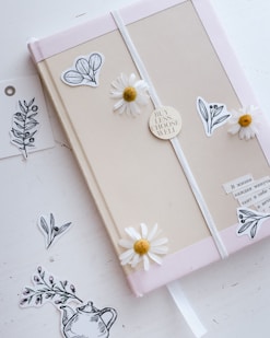 white and pink floral box