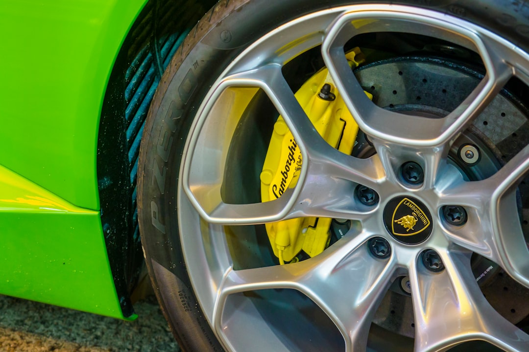 yellow and silver car wheel
