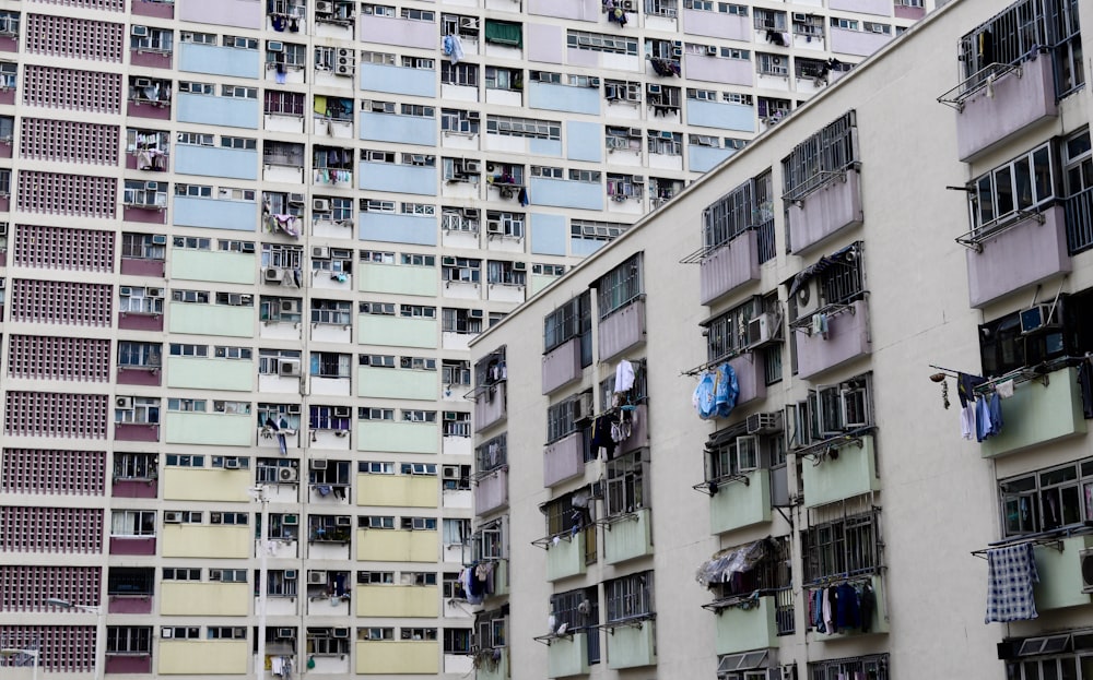 white and blue concrete building