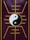 A yin-yang symbol is centered on a purple panel with a golden geometric design that radiates outward, creating a symmetrical and balanced aesthetic.