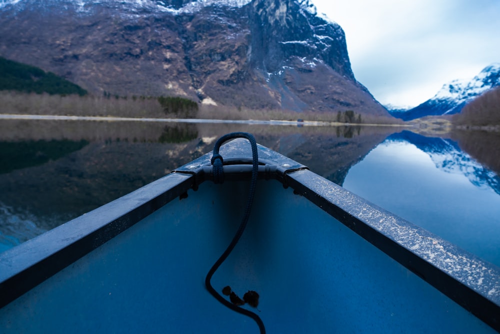 blue inflatable ring on lake