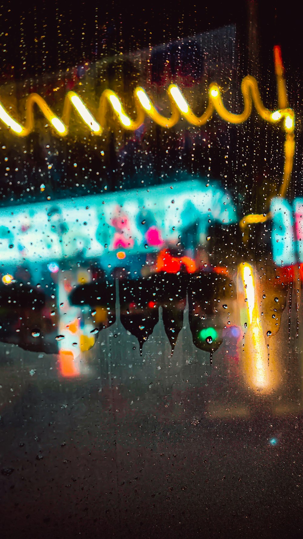 water droplets on glass window