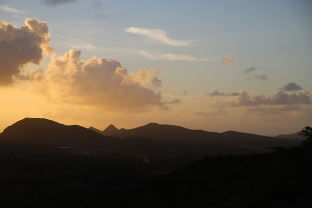A scenic view of the Great Smoky Mountains at sunset.