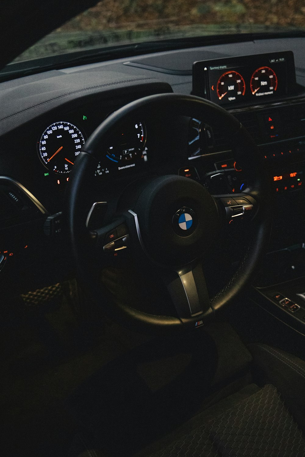 black bmw car steering wheel