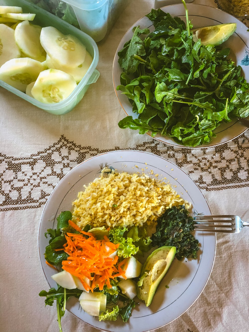 green vegetable on white ceramic plate