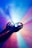 Hands are holding a crystal or prism, casting vibrant and colorful light rays. The light refracts into a spectrum of colors, producing a visually striking and ethereal effect against a softly blurred background.