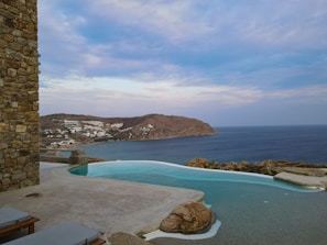 A stunning infinity pool overlooking the coast.