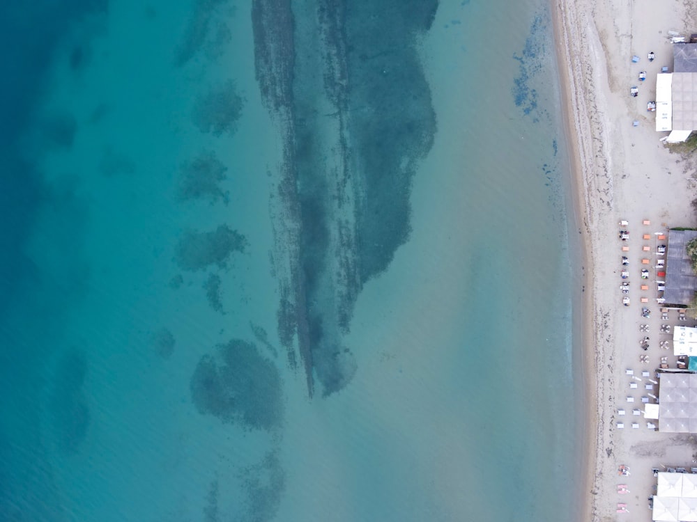 aerial view of ocean waves