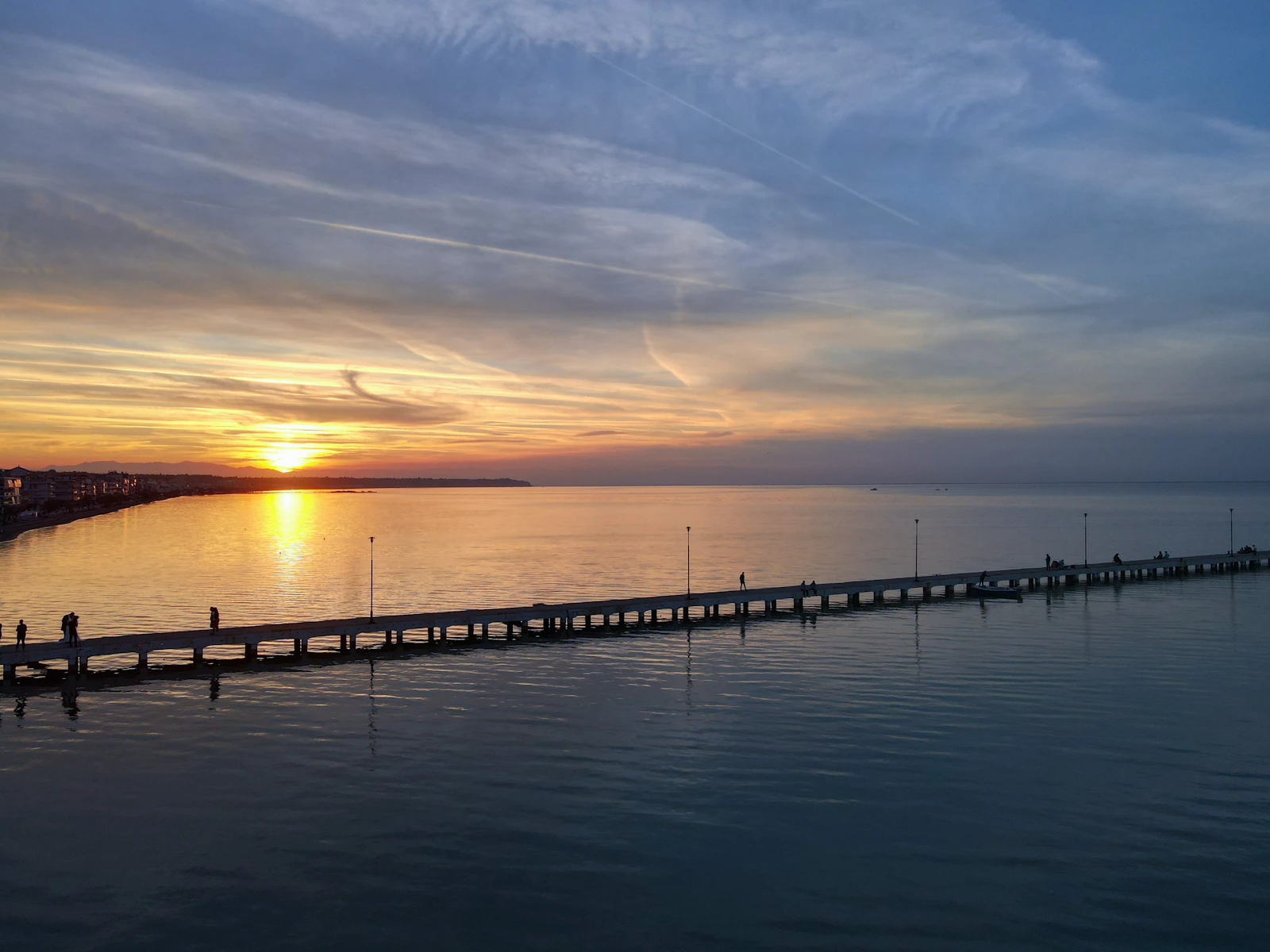 Peraia Thessaloniki Greece sunset and waterfront
