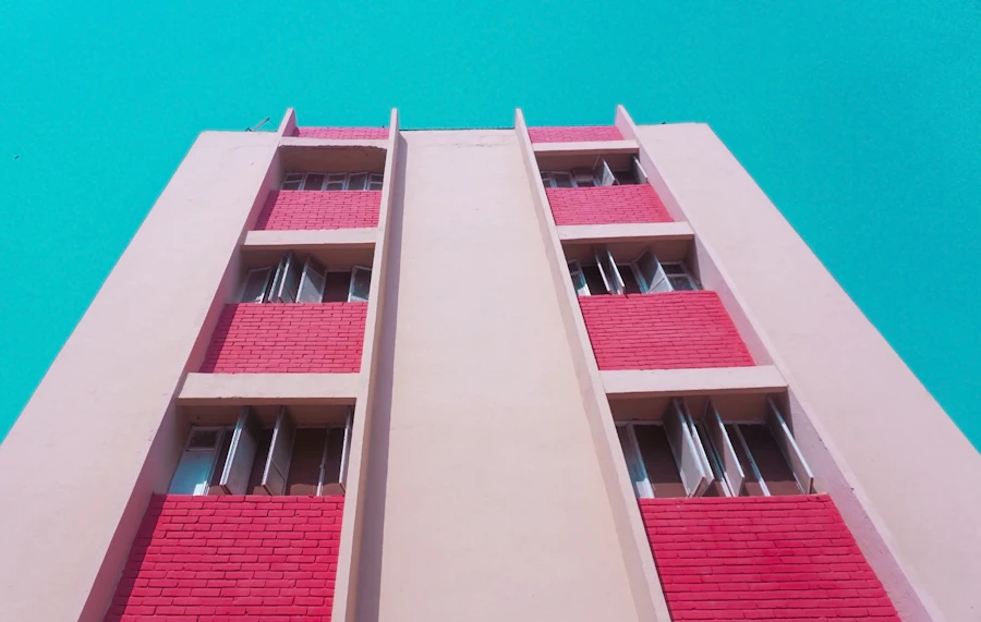 An apartment block with balconies in Islamabad