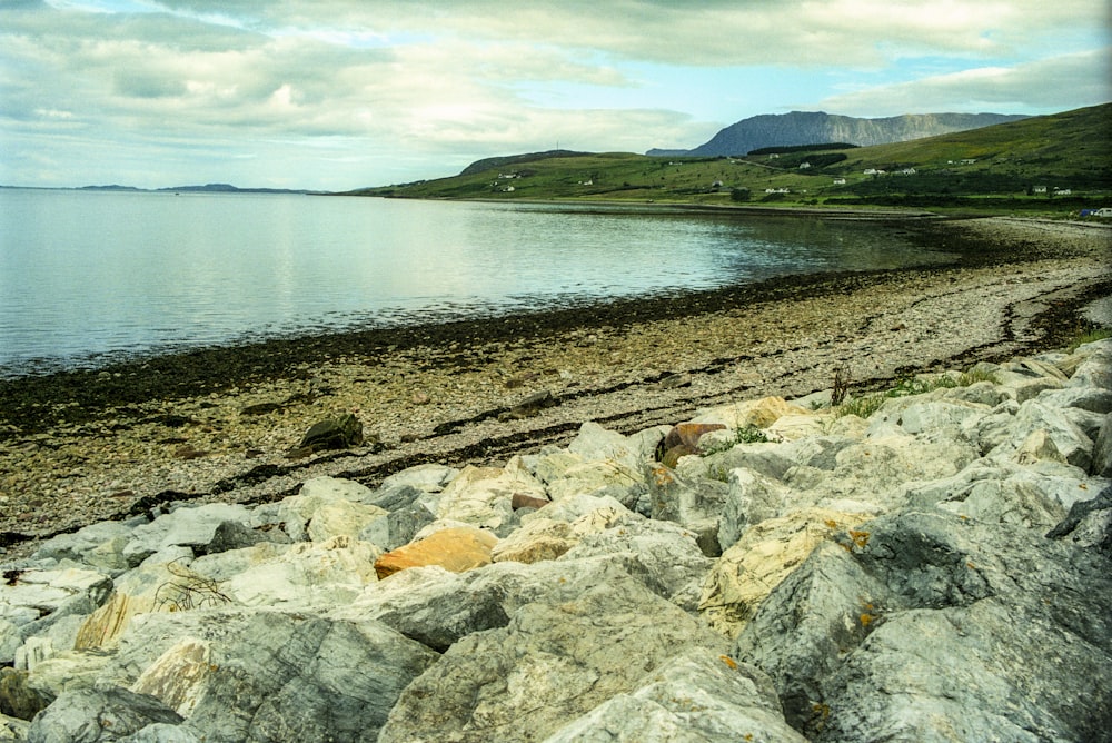 gray rocks near body of water during daytime