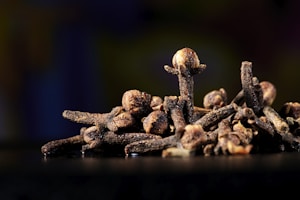 Close up shot of dried clove buds